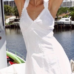 White cotton boho sundress
